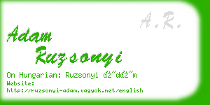 adam ruzsonyi business card